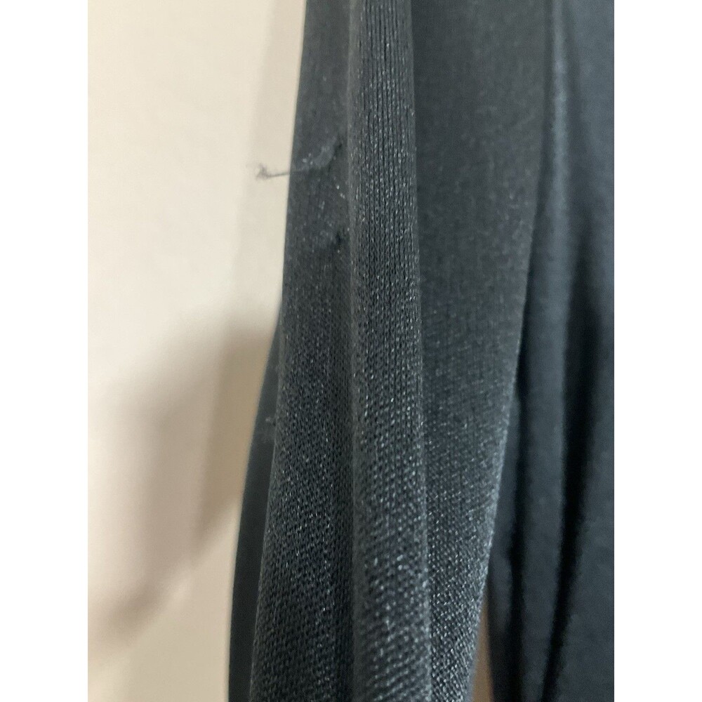 Vintage Womens Draped Front Midi Dress 8 Black Glam Party Formal Cocktail 80s - Picture 11 of 12